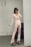 SWAYING/KNIT Flared Pants SW212XZ48 White PS26